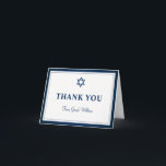 Elegant Navy Blue Bar Mitzvah Vielen Dank Dankeskarte<br><div class="desc">Elegant Navy Blue Bar Mitzvah Dankeschön Note Card</div>