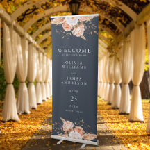 Elegant Navy Blue Boho Chic Floral Wedding Willkom