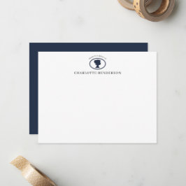 Elegant Navy Blue Cameo From The Desk Of Custom Mitteilungskarte