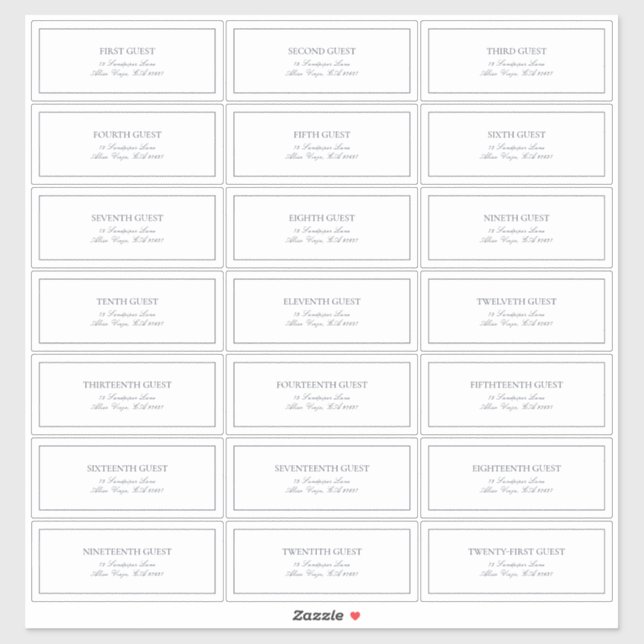 Elegant Navy Blue Classic Script Guest Address Aufkleber (Blatt)