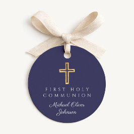 Elegant Navy Blue Cross First Communityrunde Geschenkanhänger