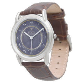 Elegant Navy Blue Dial Roman Numerals Custom Armbanduhr