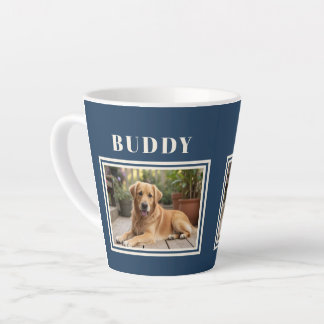 Elegant Navy Blue Dog Pet Photo Milchtasse