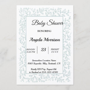 Elegant Navy Blue Floral Einladung