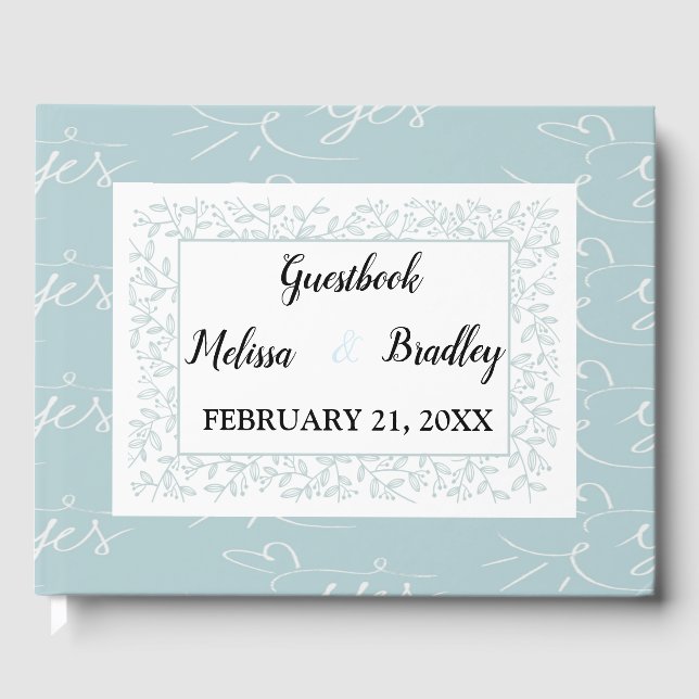 Elegant Navy Blue Floral Guest Book Gästebuch (Vorderseite)