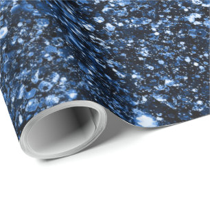 Elegant Navy Blue Glitzer Sparkle Shiny Weihnachte Geschenkpapier