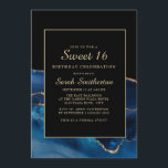 Elegant Navy Blue Gold Agate Marmor Sweet 16 Einladung<br><div class="desc">Elegante und stilvolle marineblau und goldgelb agate/marmor Teenager Mädchen's Sweet 16 Geburtstagsfeier Einladung. Text ist anpassbar,  also machen Sie es zu Ihrem eigenen. Kontaktieren Sie uns für Hilfe bei der Anpassung oder um passende Produkte anzufordern.</div>