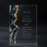 Elegant Navy Blue Gold Agate Wedding Monogram Acryleinladungen<br><div class="desc">Diese elegante Navy Blue Gold Agate Wedding Monogram Acryl Einladung verbindet modernen Luxus mit zeitloser Eleganz. Dieses stilvolle und zeitgenössische Interieur in einem marineblauen Design mit glänzenden Goldakzenten eignet sich perfekt für Paare, die eine schicke und raffinierte Ästhetik suchen. Das individuelle Monogramm-Detail fügt eine personalisierte Touch hinzu und macht es...</div>