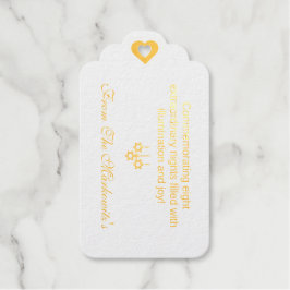 Elegant Navy Blue Hanukkah Gold Geschenkanhänger