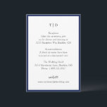 Elegant Navy Blue Monogram Modern Wedding Begleitkarte<br><div class="desc">Moderne Hochzeitskartentafeln,  die ein gepflegtes Design mit Serif- und Script-Schriftart bieten.</div>