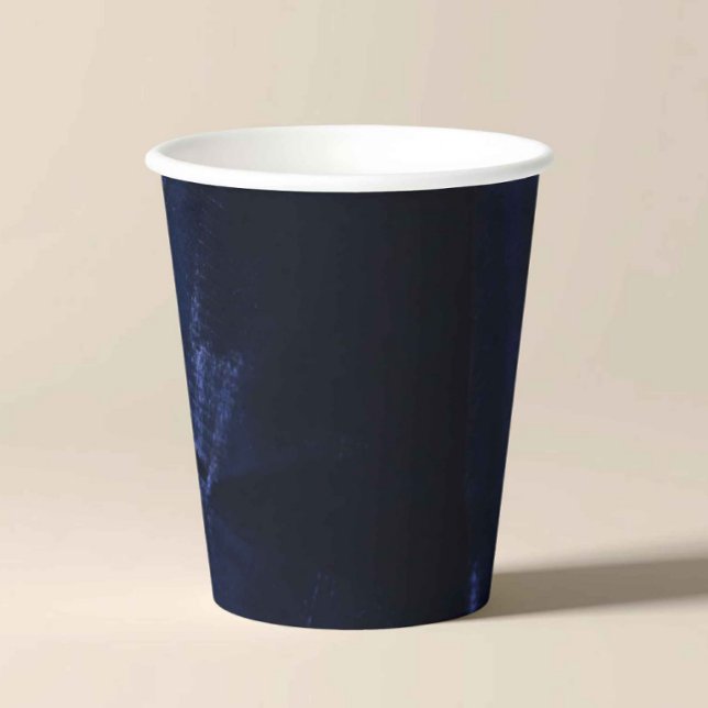 Elegant Navy Blue Party Cup Pappbecher (navy blue party cups, dark blue disposable cups, elegant party cups, minimalist drinkware, navy blue)