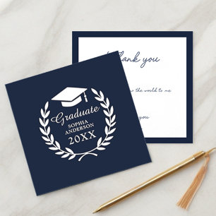 Elegant Navy Blue Personalisiert Dankeschön Card Dankeskarte