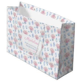 Elegant Navy Blue & Pink Bridesmaids Vielen Dank Große Geschenktüte