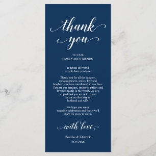 Elegant Navy Blue, Place Einstellung Dankeschön Ka Programm