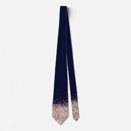 Elegant Navy Blue Rose Gold Falsch Glitter Krawatte