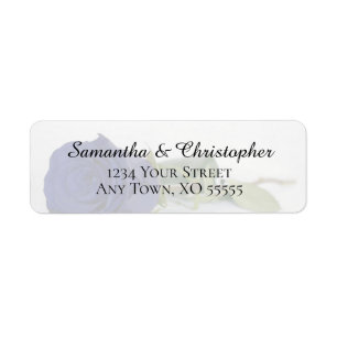 Elegant Navy Blue Rose Hochzeit Rücksendeadresse