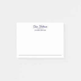 Elegant Navy Blue Script Border  Post-it Klebezettel