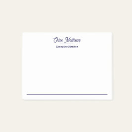 Elegant Navy Blue Script Border Post-it Klebezettel