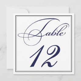 Elegant Navy Blue Script Tischnummer Cards