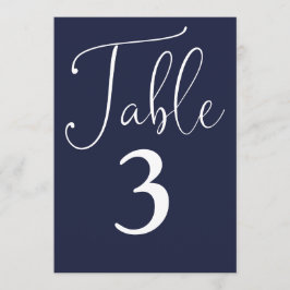 Elegant Navy Blue Simple Large Tischnummer