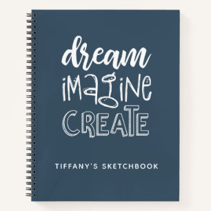 Elegant Navy Blue Sketchbook Notizbuch
