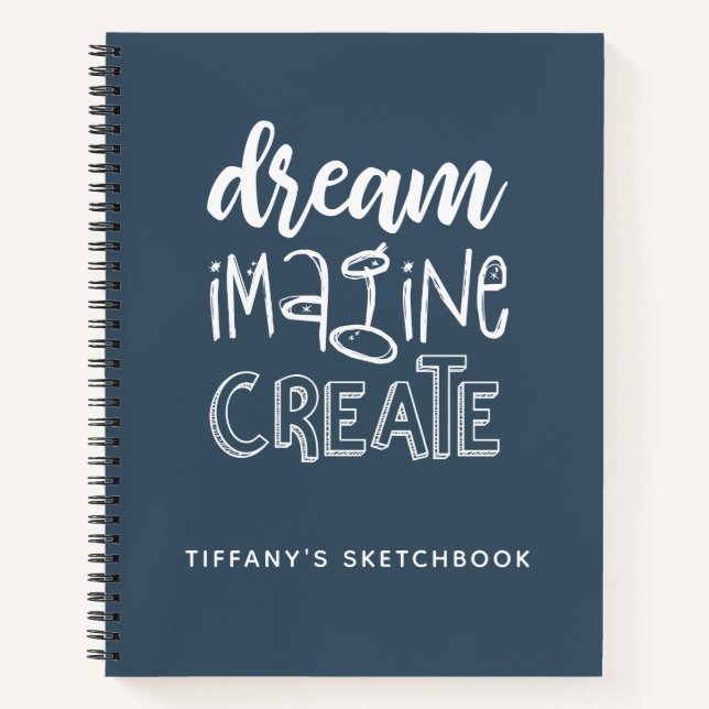 Elegant Navy Blue Sketchbook Notizbuch (Vorderseite)