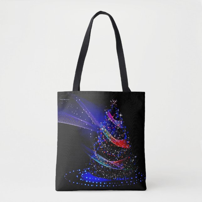 Elegant Navy Blue Starry Christmas Tree (Vorderseite)
