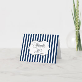 Elegant Navy Blue Stripe Vielen Dank Dankeskarte