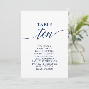 Elegant Navy Blue Tischnummer 10 Seating Chart