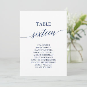 Elegant Navy Blue Tischnummer 16 Seating Chart