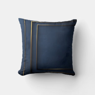 Elegant Navy Blue und Gold Geometric Kissen