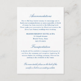 Elegant Navy Blue Unterkünfte Transport QR Begleitkarte