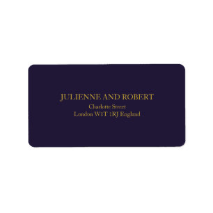 Elegant Navy Blue Wedding Address Labels Adressaufkleber