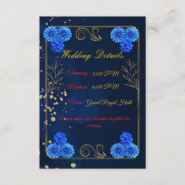 Elegant Navy Blue Wedding Details Card Template Begleitkarte