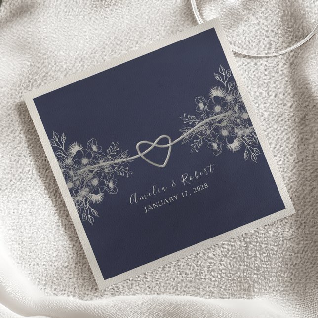 Elegant Navy Blue Wedding Napkins Serviette (Von Creator hochgeladen)