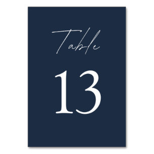 Elegant Navy Blue Wedding Tischnummer