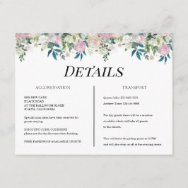 Elegant Navy Blush Pink Wedding Begleitkarte