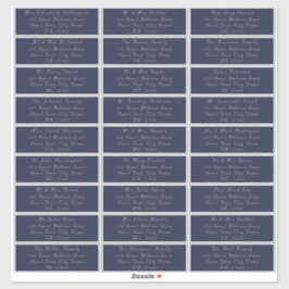 Elegant Navy Blush Wedding Guest Address Labels