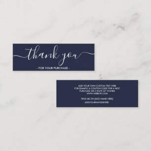 Elegant Navy Business Vielen Dank Mini Visitenkarte