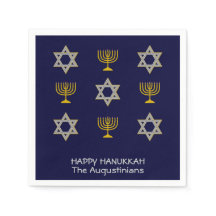 Elegant Navy Custom Hanukkah Paper