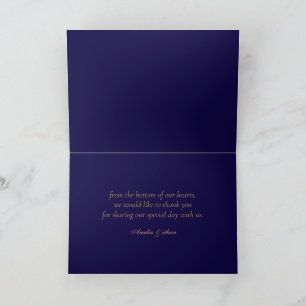 Elegant Navy geklappt Dankeschön Karte