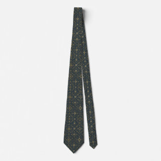 Elegant Navy & Gold Geometric Pattern Tie for Men Krawatte