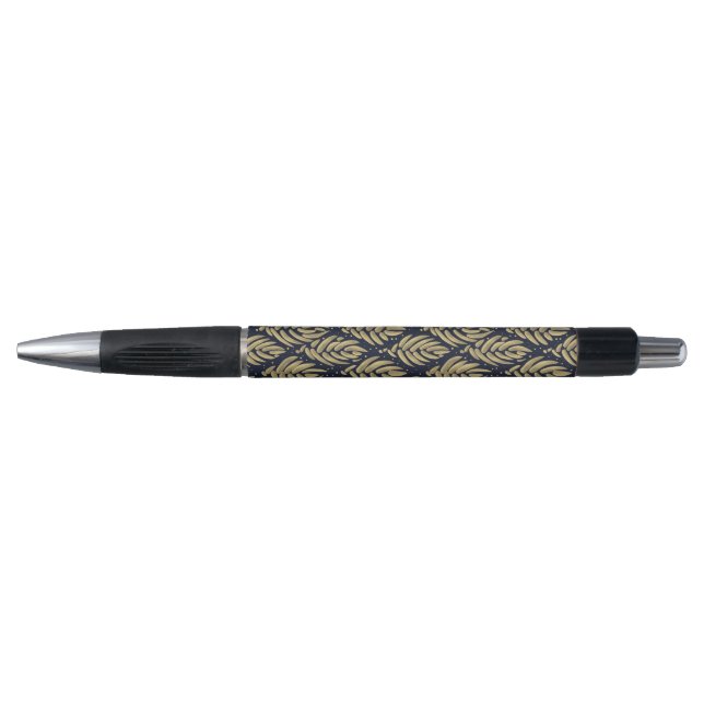Elegant Navy Gold Leaf  Ballpoint Writing Tool Kugelschreiber (Vorderseite)