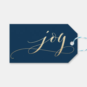 Elegant Navy Joy Imitats Foil Christmas Holiday Geschenkanhänger