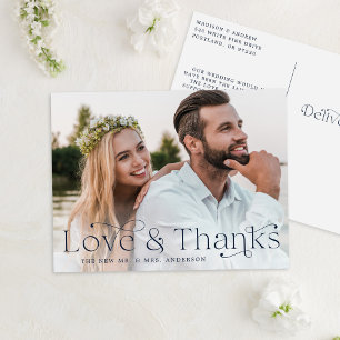 Elegant Navy Liebe und vielen Dank für Ihre Hochze Postkarte