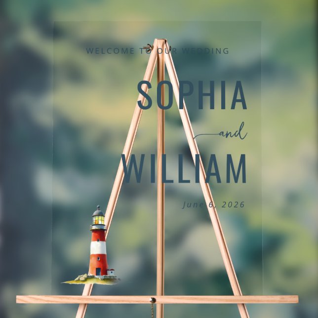 Elegant Navy Lighthouse Acrylschild (Neutral)