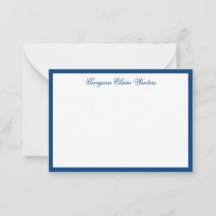 Elegant Navy Personalisiert Classic Script Mitteilungskarte