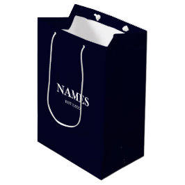 Elegant Navy Personalisiert Name Gift Bag Mittlere Geschenktüte