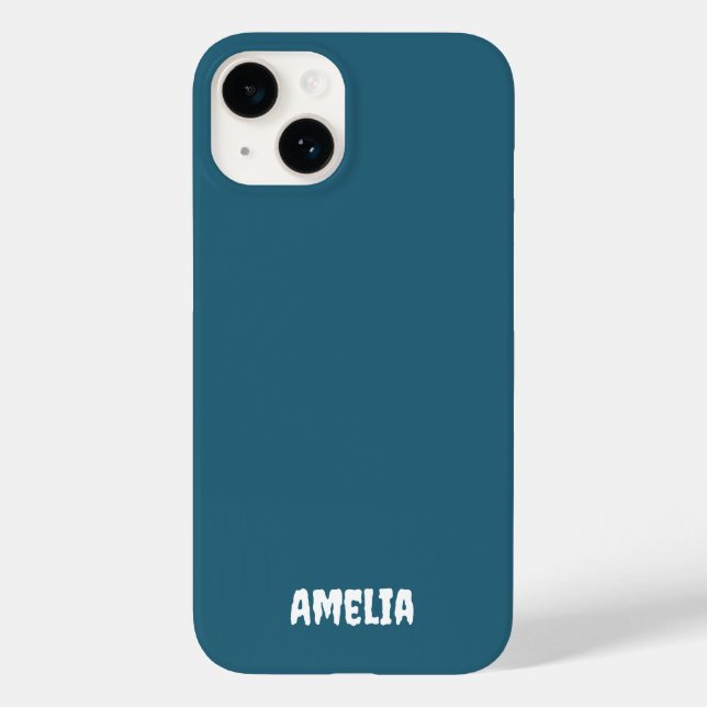 Elegant Navy Personalisierter Name Case-Mate iPhone Hülle (Rückseite)