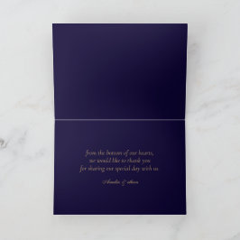 Elegant Navy Personalized Folded Thank You Card Dankeskarte